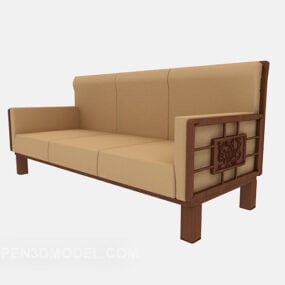 Chinese Three-person Sofa 3d model