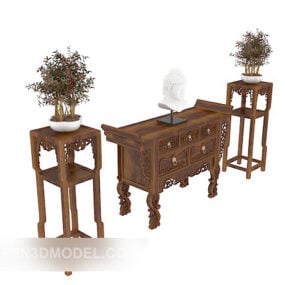 Chinese Traditional Hall Cabinet 3d model