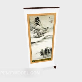 Tradycyjny chiński obraz wiszący Model 3D