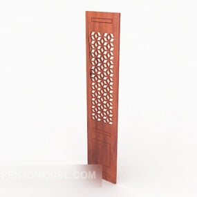 Porte traditionnelle chinoise en bois massif modèle 3D