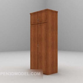 Chinese Style Wood Wardrobe 3d model