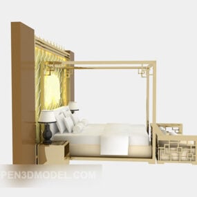Luxury Bed Chinese Style 3d model