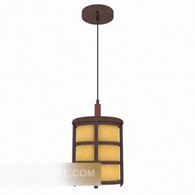Chinese Wood Decorative Chandelier Lamp 3d model