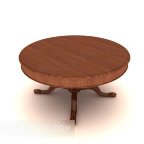 Chinese Wood Round Table 3d model