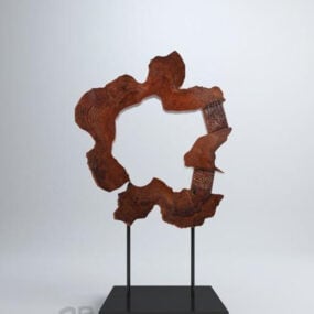 Escultura de madera china modelo 3d