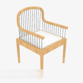 כיסא משענת עץ סינית דגם תלת מימד