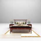 카펫과 중국 나무 침대