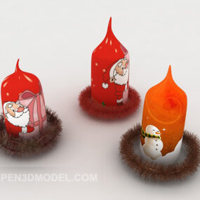 Christmas Red Candles 3d model