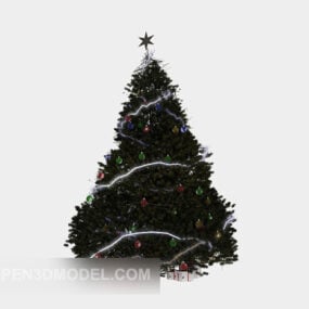 مدل سه بعدی درخت کریسمس با تزیین هدیه