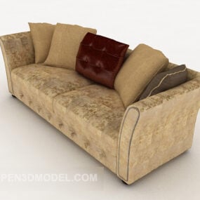 Classic European Double Sofa 3d model