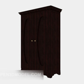 Classical Chinese Two-door Wardrobe 3d model