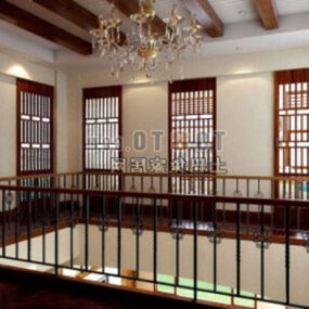 Sala de estar clássica elegante Déign Interior modelo 3D