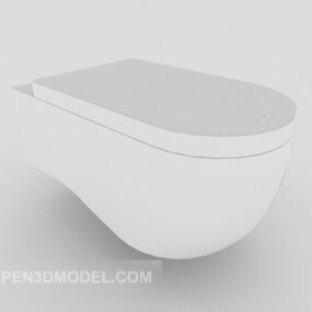 Unité de toilette propre couleur blanche modèle 3D