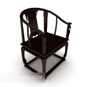 Clear-painted Wood Home Chair 3d model