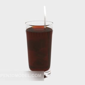 Cold Drink With Drinking Straw 3d model