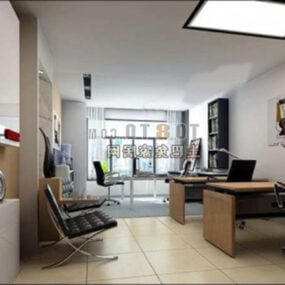 Kollektiv kontor full uppsättning interiör 3d-modell