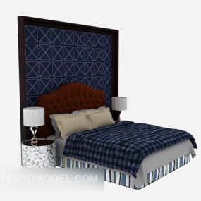 Color Double Bed 3d model