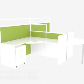 Unidad de oficina combinada Muebles de plástico Modelo 3d