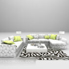Kombinovaný nábytek bílý pohovka
