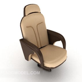 Cadeira Boss Confortável Cor Marrom Modelo 3D