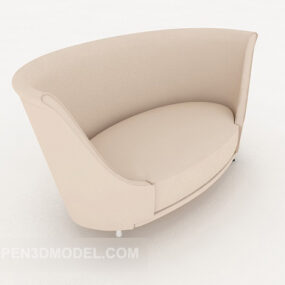 3д модель удобного простого одноместного дивана-мебели