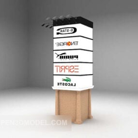 柱上の商業会社のロゴ3Dモデル