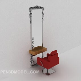 3D model běžného holičského zrcadla