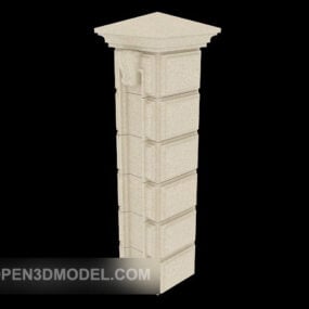 Modelo 3d de pilar de piedra común