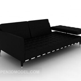 نموذج أريكة متعددة المقاعد باللون الأسود المشترك ثلاثي الأبعاد