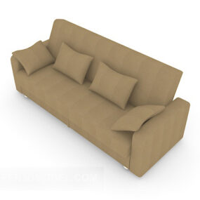 棕色家用多座沙发V1 3d模型