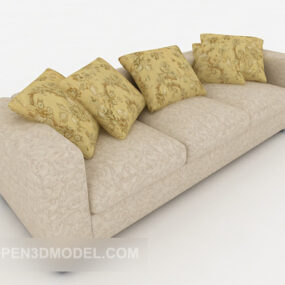 Common Home Three-person Sofa 3d model
