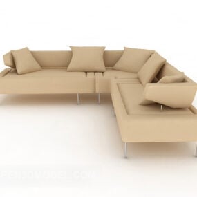 Gemeinsames Wohnzimmer-Mehrsitzer-Sofa 3D-Modell
