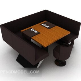 Common Restaurant Table And Chair Combination 3d model