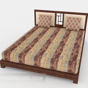 Common Simple Double Bed 3d model