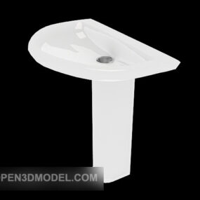 Salle de bain avec lavabo simple commun modèle 3D