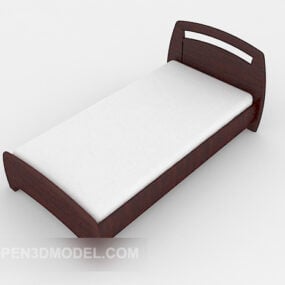 Modelo 3d de tamanho de cama de solteiro comum