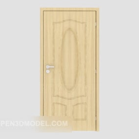 Common Solid Wood Home Door Design 3d model
