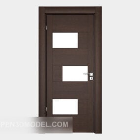 باب مكتب الشركة تصميم خشب بني نموذج ثلاثي الأبعاد