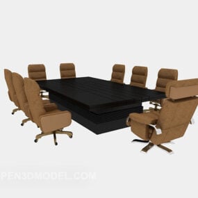 Företagskontor Mötesbord Stol Set 3d-modell