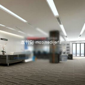 Company Reception Space With Desk 3d model