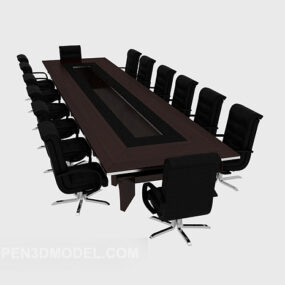 회사 단단한 나무 회의 테이블 3d 모델