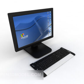 Modello 3d di gadget per computer con tastiera bianca nera