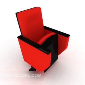 Siège de salle de conférence de couleur rouge modèle 3D