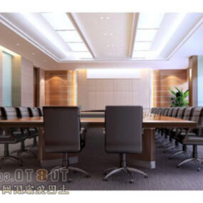 Espacio en blanco para conferencias con mesa y silla modelo 3d