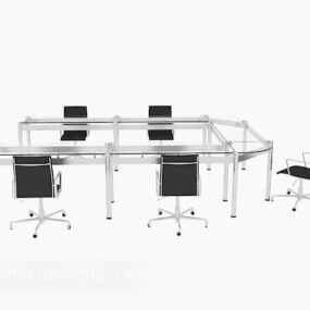 3д модель стула для конференц-стола со стеклянным столом