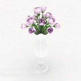 Continental White Porcelain Vase Set 3d model
