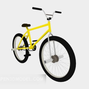 3д модель крутого велосипеда с желтой краской