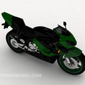 3д модель черного спортивного мотоцикла