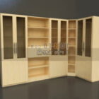 Corner Bookcase Wooden Design