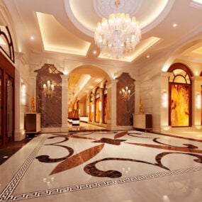 Modello 3d della decorazione di lusso del corridoio